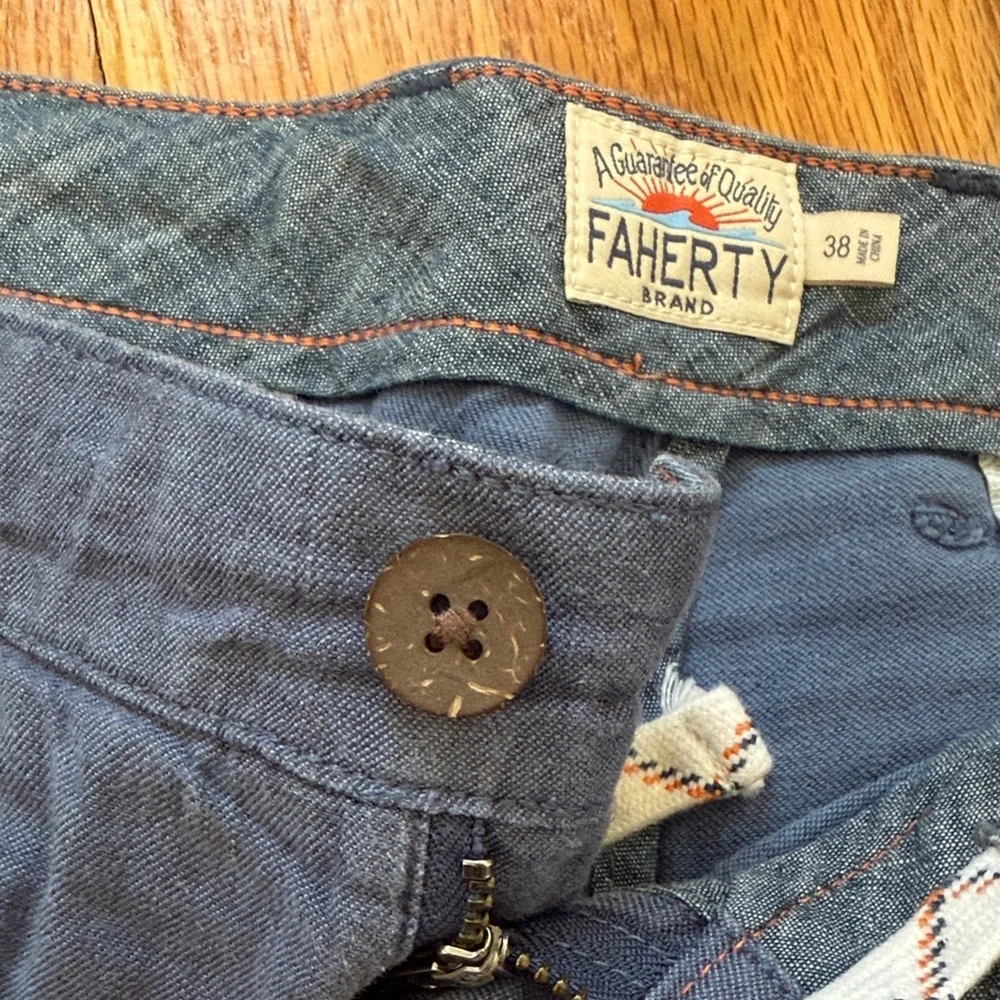 Faherty Blue Denim Shorts